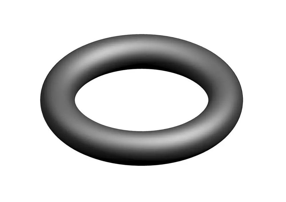 Schwarzer O-Ring von Bosch in ringförmiger Form, mit glatter Oberfläche und durchgehendem Querschnitt. Geeignet für Dichtungen und Abdichtungen in verschiedenen Anwendungen.